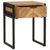 vidaXL Bedside Table Brown 40 x 35 x 50 cm Solid Acacia Wood and Metal