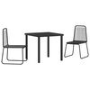 vidaXL Garden Dining Set 3 pcs Black Powder-Coated Steel
