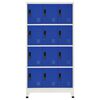 vidaXL Locker Cabinet Grey and Blue 90x45x180 cm Steel