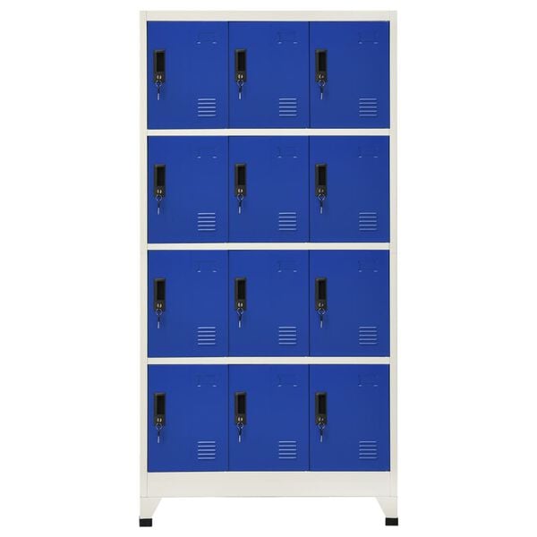 vidaXL Locker Cabinet Grey and Blue 90x45x180 cm Steel