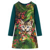 Kids'Dress with Long Sleeves Dark Green 92