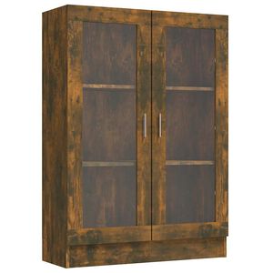 vidaXL Vitrine Cabinet Smoked Oak 82.5x30.5x115 cm Engineered Wood