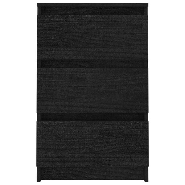 vidaXL Bedside Cabinets 2 pcs Black 40x29.5x64 cm Solid Pine Wood