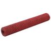 vidaXL Chicken Wire Fence Steel with PVC Coating 25x1 m Red