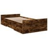 vidaXL Bed Frame with Drawers without Mattress Smoked Oak 100x200 cm