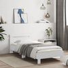 vidaXL Bed Frame without Mattress with Headboard White 75x190 cm Small Single