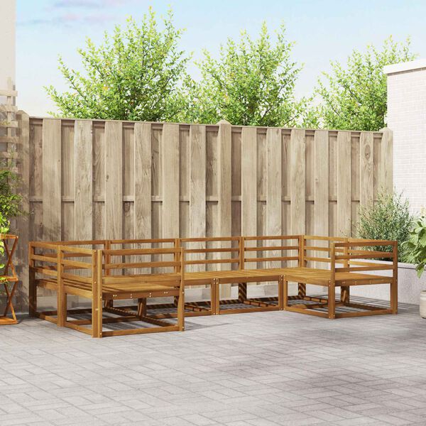vidaXL Outdoor Sofa Set 6 pcs Natural Solid Acacia Wood