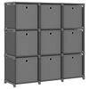 vidaXL 9-Cube Display Shelf with Boxes Grey 103x30x107.5 cm Fabric