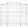 vidaXL Arched Gabion Baskets 2 pcs 200x50x160/180 cm Galvanised Iron