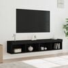 vidaXL TV Cabinets with LED Lights 2 pcs Black 80x30x30 cm