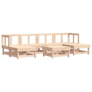 vidaXL 7 Piece Garden Lounge Set Solid Wood Pine