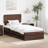vidaXL Bed Frame with Headboard Brown Oak 100 x 200 cm Engineered Wood