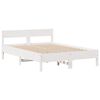 vidaXL Bed Frame without Mattress White 150x200 cm King Size Solid Wood Pine