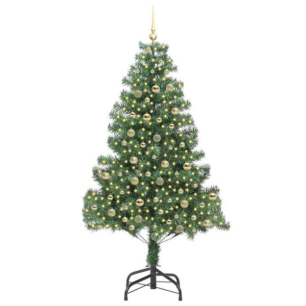 vidaXL Christmas Tree with 300 LEDs with Stand Green 210 cm PVC