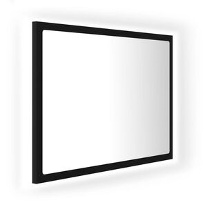 vidaXL LED Bathroom Mirror Black 60x8.5x37 cm Acrylic
