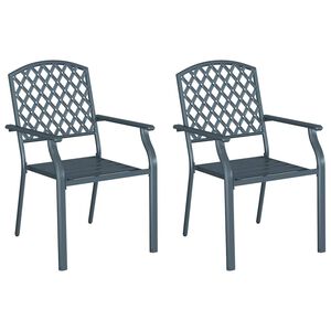 vidaXL Chair 2 pcs Anthracite 56 x 65 x 89cm Steel