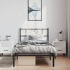 vidaXL Metal Bed Frame without Mattress with Headboard Black 100x200cm