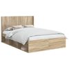 vidaXL Bed Frame with Storage and Headboard Sonoma Oak 150 x 200 cm