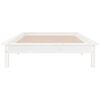 vidaXL LED Bed Frame without Mattress White 75x190 cm Small Single Solid Wood