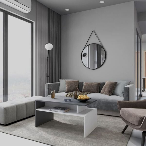 Homemania Coffee Table Ada 90x50x43 cm White and Anthracite