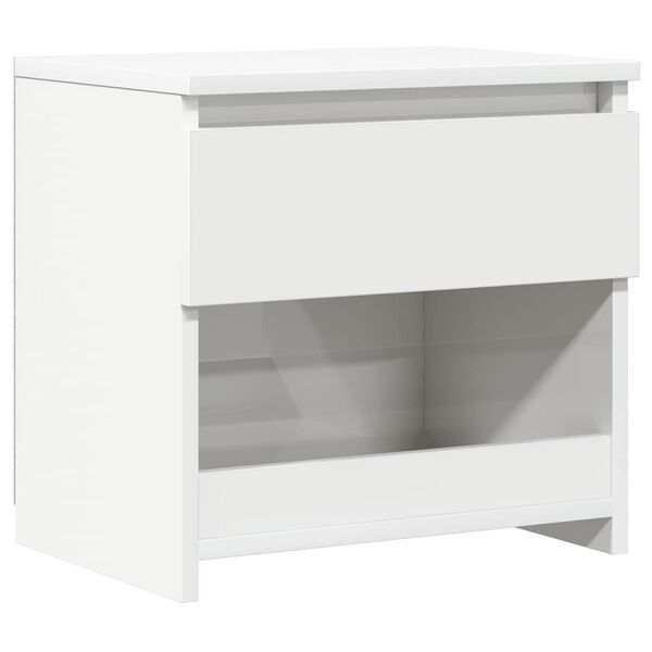 vidaXL Bedside Cabinet High Gloss White 40x30x39 cm Engineered Wood