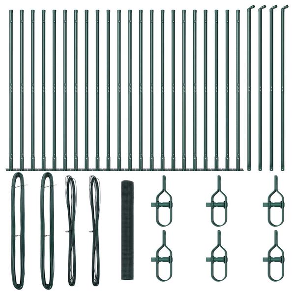 vidaXL Fence Post Green 50 x 1.2 m (16 x 16 mm mesh) Steel and PVC