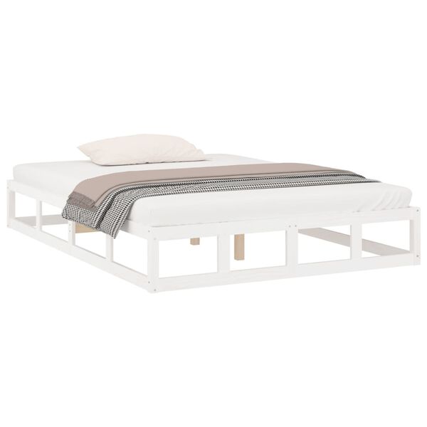vidaXL Bed Frame without Mattress White 120x200 cm Solid Wood