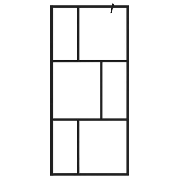 vidaXL Walk-in Shower Wall with Tempered Glass Black 90x195 cm