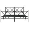vidaXL Metal Bed Frame without Mattress with Footboard Black 150x200cm