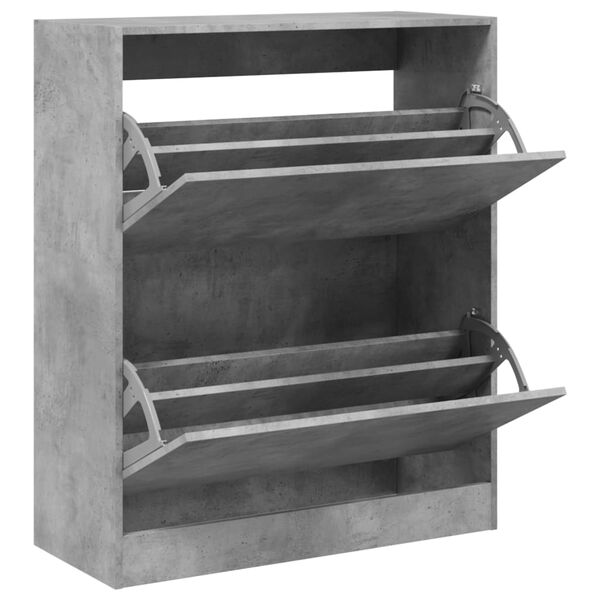 vidaXL Shoe Cabinet Concrete Grey 80x34x96.5 cm Engineered Wood