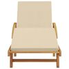 vidaXL Sun Lounger Reclining Beige 200 x 67 x 84 cm Solid Acacia Wood