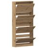 vidaXL Shoe Cabinet Artisan Oak 80 x 21 x 163.5 cm Engineered Wood