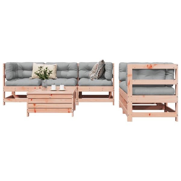 vidaXL 6 Piece Garden Sofa Set Solid Wood Douglas Fir