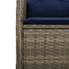 vidaXL Reclining Garden Chairs 2 pcs with Cushions Grey Poly Rattan