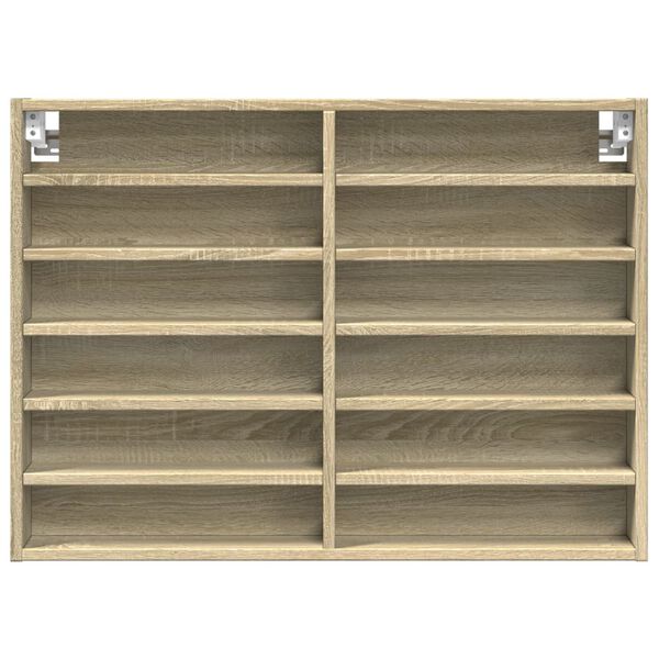 vidaXL Vitrine Cabinet Sonoma Oak 80x8.5x58 cm Engineered Wood