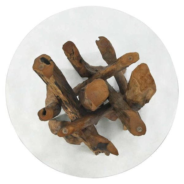 vidaXL Coffee Table Solid Teak Driftwood 60 cm