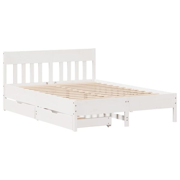 vidaXL Bed Frame without Mattress White 160x200 cm Solid Wood Pine