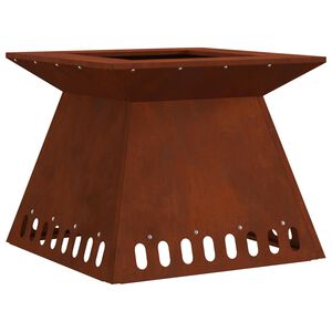 vidaXL Fire Pit Brown 48 x 48 x 40 cm Weathering Steel