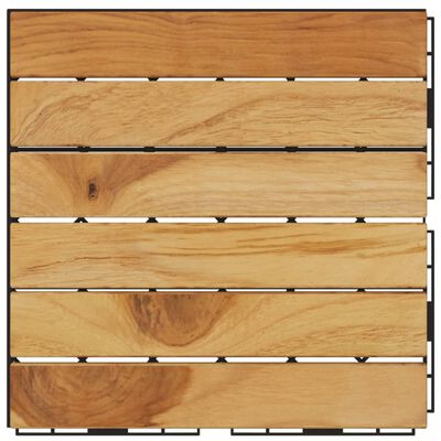 vidaXL Decking Tiles 10 pcs 30x30 cm Solid Wood Teak Vertical Pattern