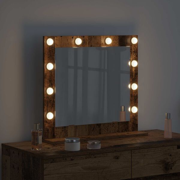vidaXL Vanity Mirror Rectangular with Mirror Old Wood 60 x 55 x 18 cm