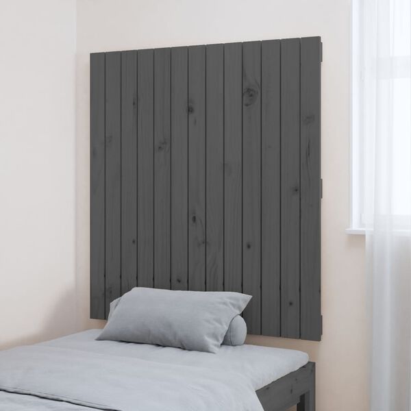 vidaXL Wall Headboard Grey 82.5x3x90 cm Solid Wood Pine