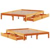 vidaXL Bed Frame with Drawers without Mattress Wax Brown 140x200 cm
