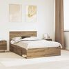 vidaXL Bed Frame Artisian Oak 140 x 200 cm Solid Pine Wood