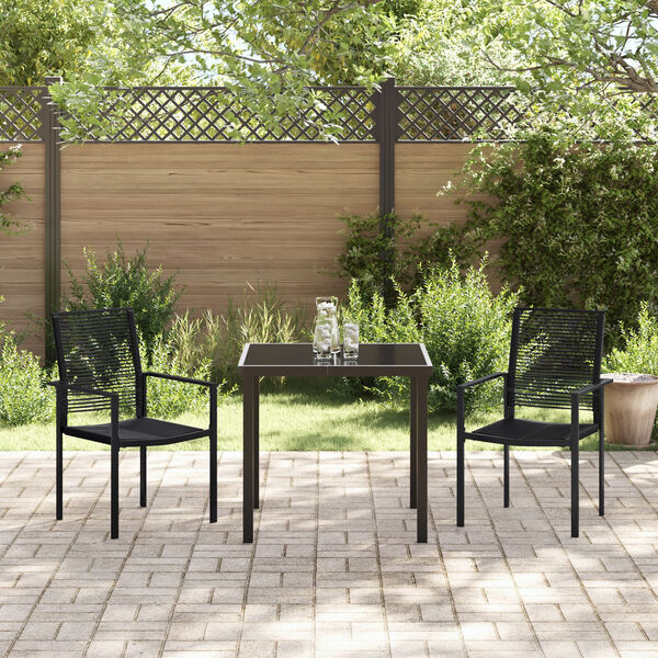 vidaXL Garden Dining Set 5 pcs Black PVC rattan