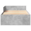 vidaXL Bed Frame without Mattress Concrete Grey 75x190 cm Small Single Engineered Wood