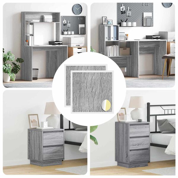 vidaXL Self-adhesive Screw Cover 2 pcs Grey Sonoma &Oslash; 20 x 0.5 mm