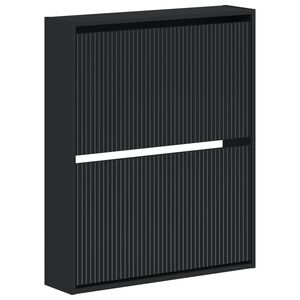 vidaXL Wall-Mounted Shoe Cabinet ARNHEM 71 x 17 x 86 cm Black