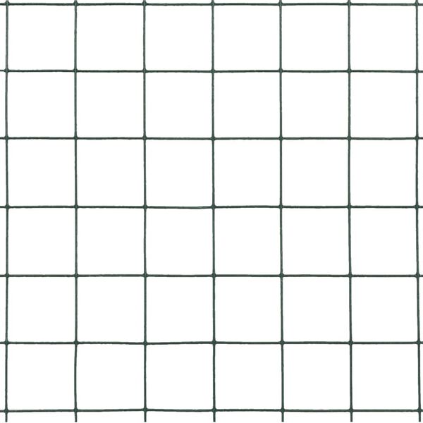 vidaXL Chicken Wire Fence Steel with PVC Coating 10x0.5 m Green