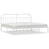 vidaXL Metal Bed Frame without Mattress with Headboard White 193x203cm