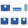 vidaXL Kids'Loft Bed Frame with Curtains Black and Blue 90 x 190 cm